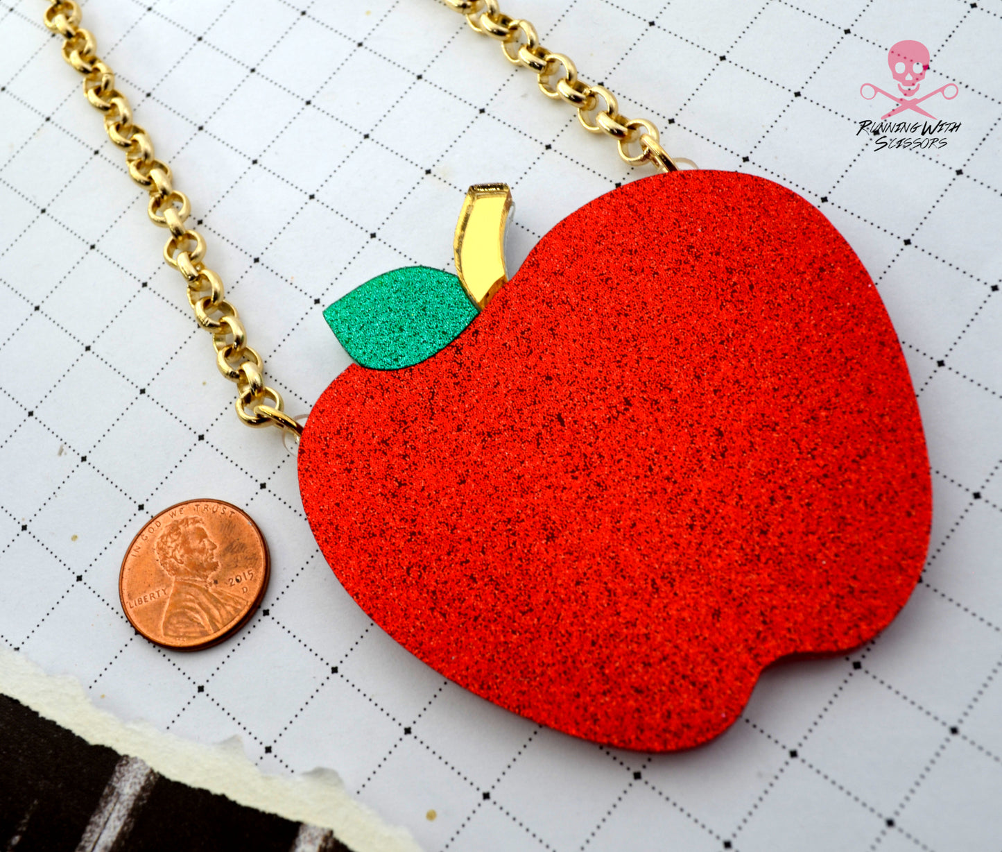 APPLE of Your Eye Necklace in Laser Cut Acrylic