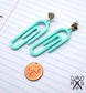 SALE Aqua Paperclip Dangles - Laser Cut Acrylic Earrings