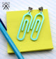 SALE Aqua Paperclip Dangles - Laser Cut Acrylic Earrings