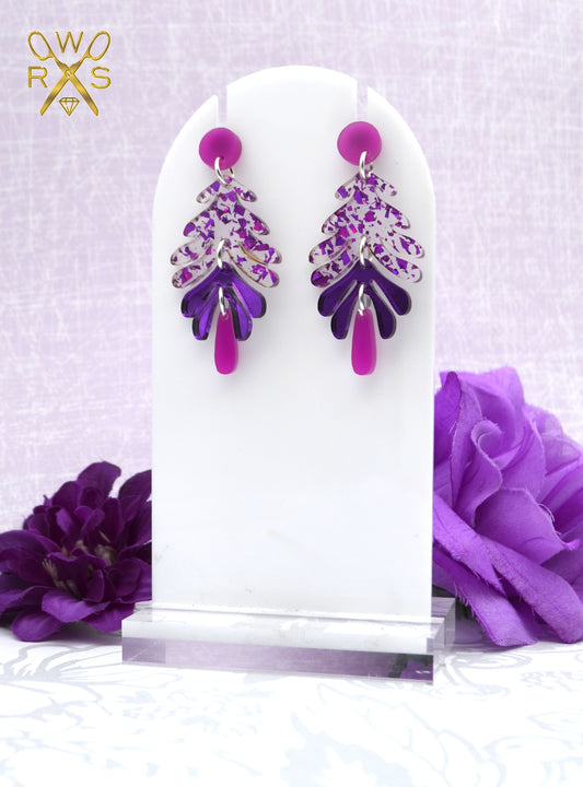 Aspen Dangles Purple - Laser Cut Acrylic Earrings