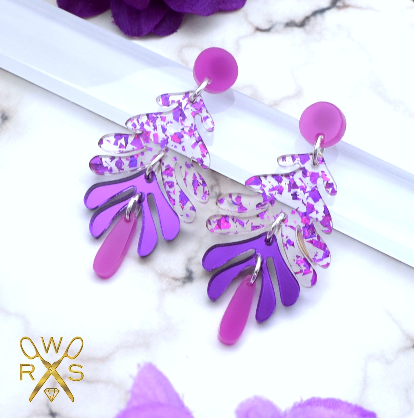 Aspen Dangles Purple - Laser Cut Acrylic Earrings