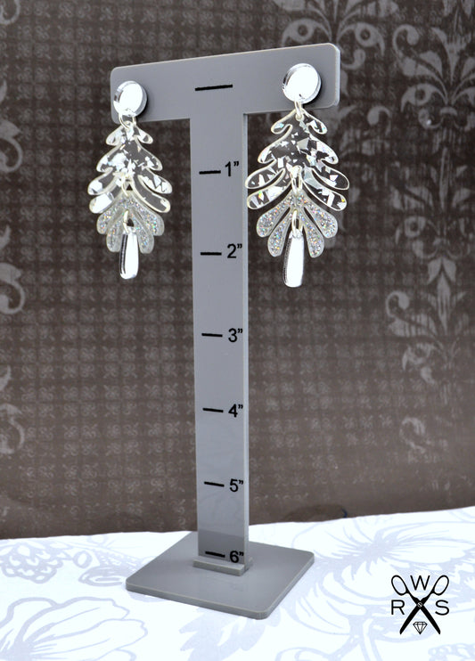 Aspen Dangles Silver - Laser Cut Acrylic Earrings