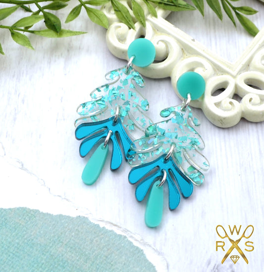 Aspen Dangles Turquoise - Laser Cut Acrylic Earrings