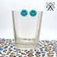 SALE BLUE SMILEY STUD - Laser Cut Acrylic Earrings