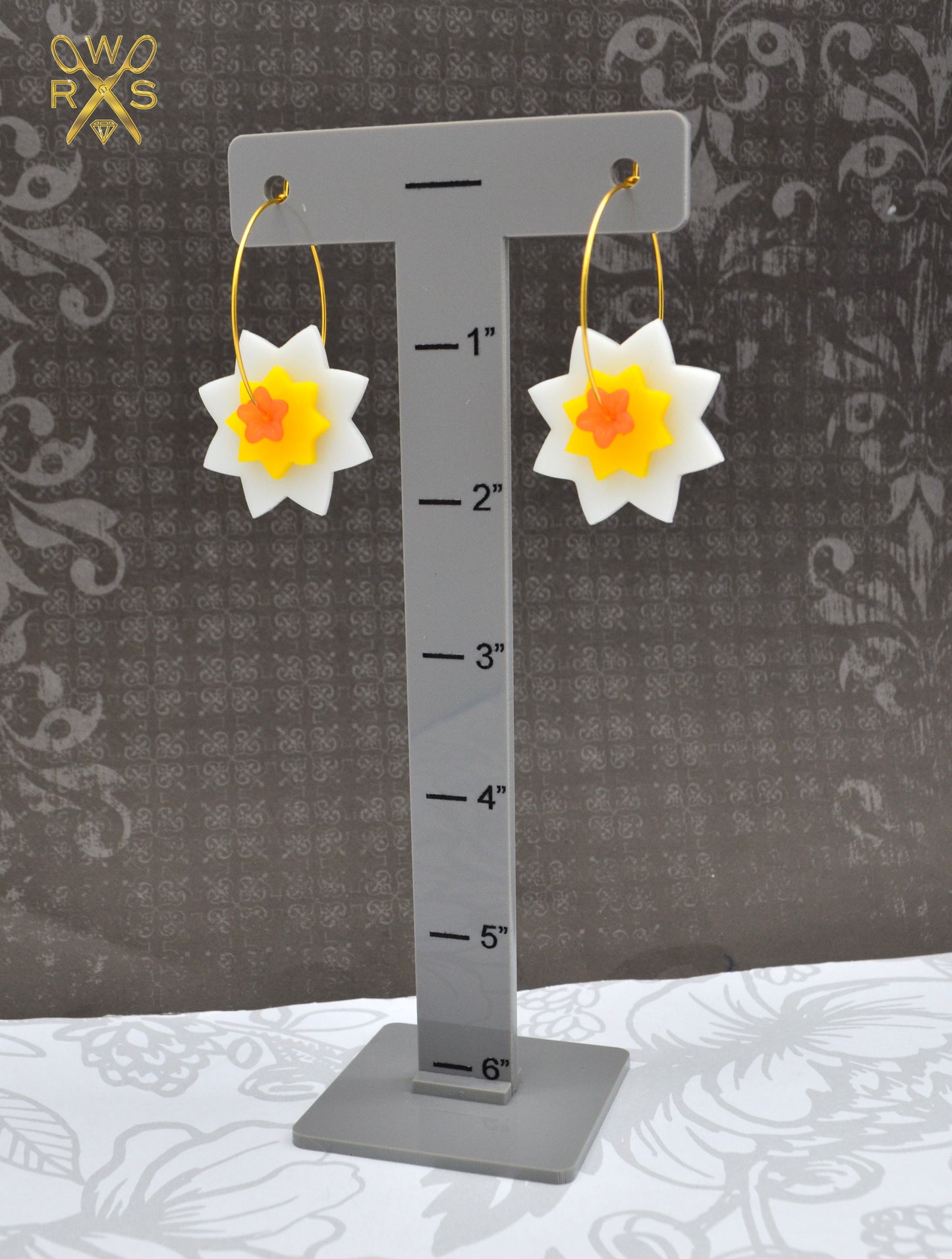 SALE Daffodil Hoops - Laser Cut Acrylic Earrings