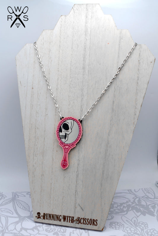 SALE Dead Inside Pink Mirror - Laser Cut Acrylic Necklace