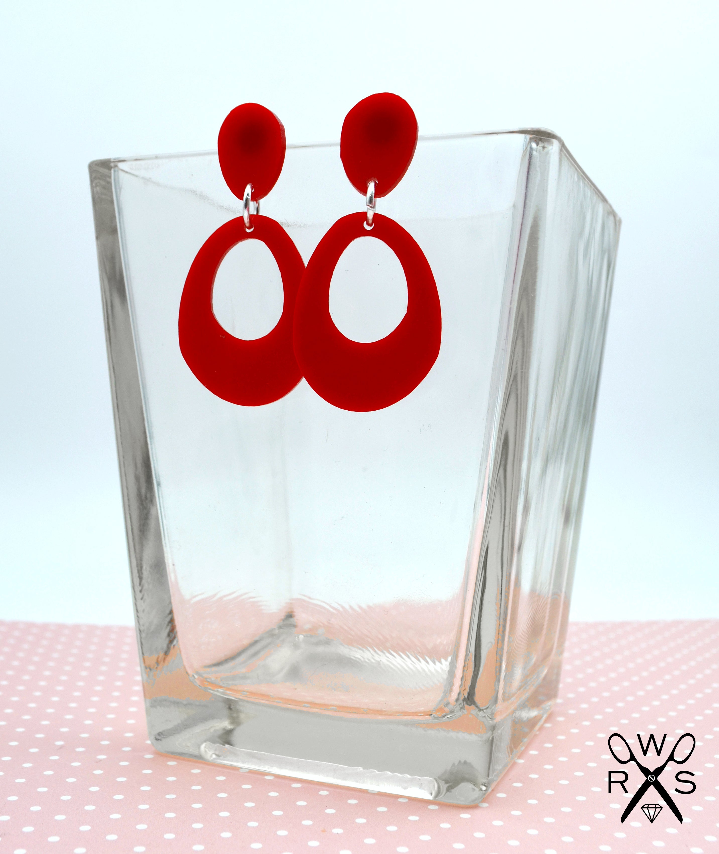 Red Dangle Everyday Dangle in Red Laser Cut Acrylic – Running With Scissors Jewelry