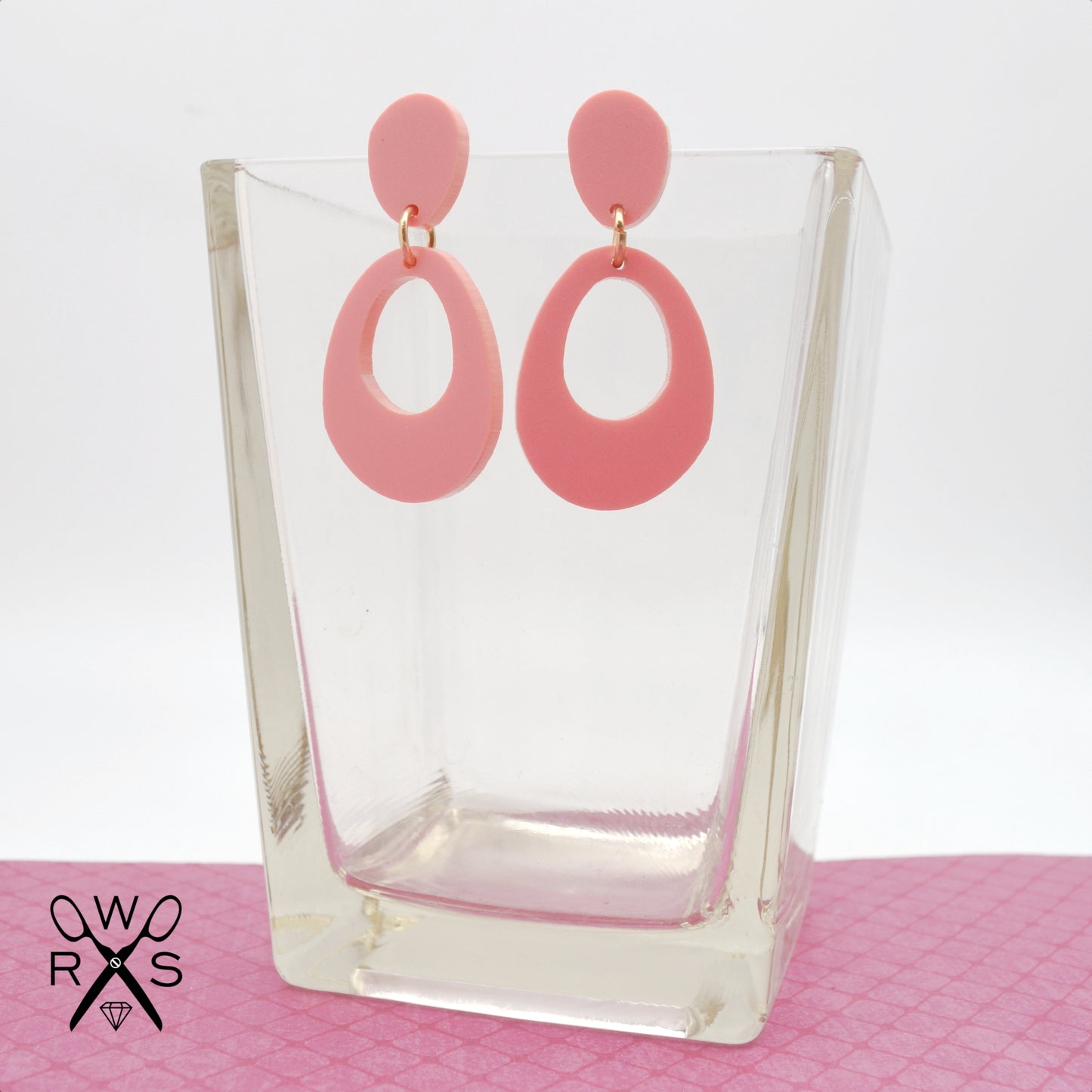 Everyday Dangle in Pale Pink Laser Cut Acrylic