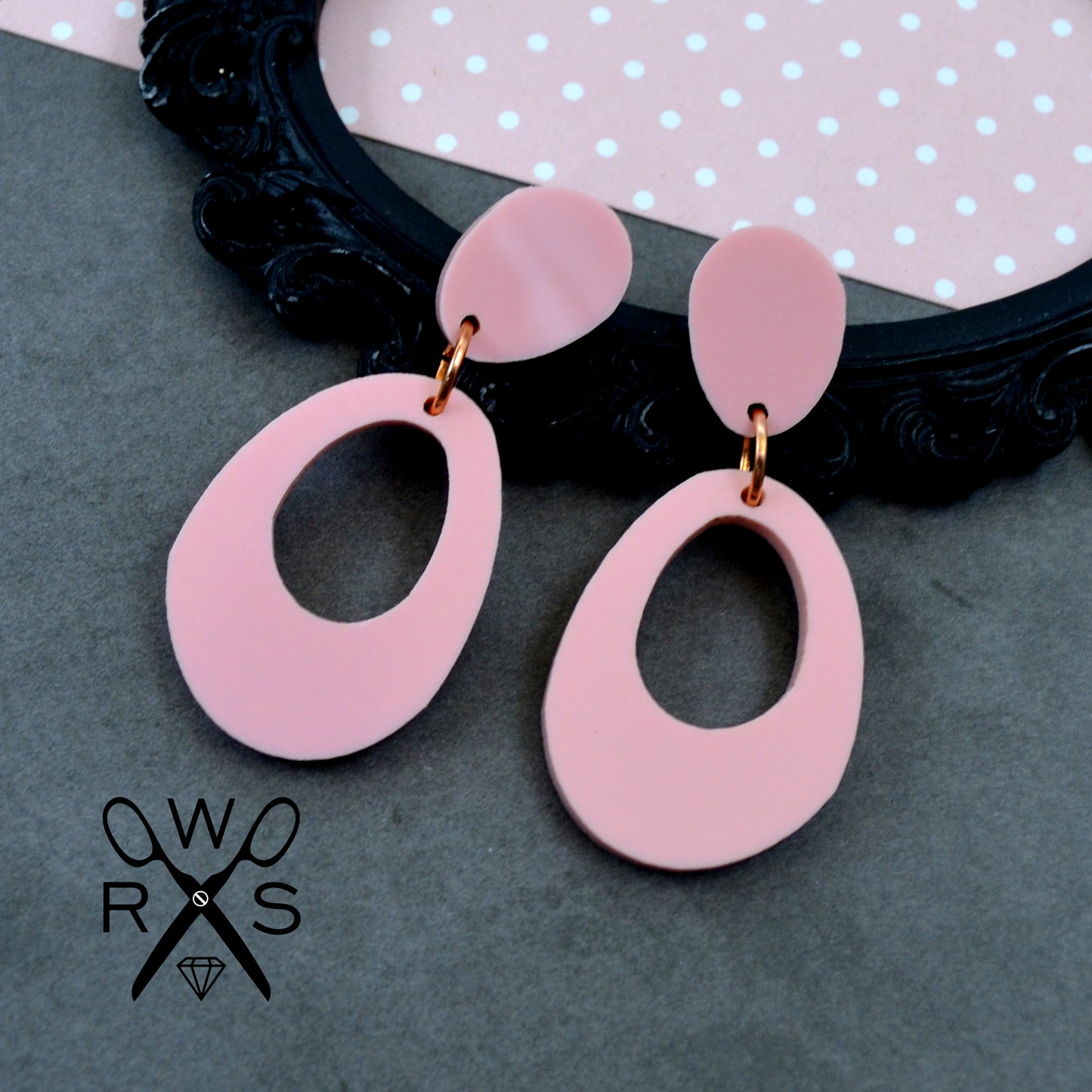 Everyday Dangle in Pale Pink Laser Cut Acrylic