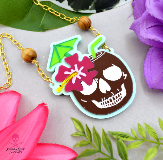 FREAKY TIKI PUNCH Laser Cut Acrylic Statement Necklace