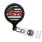 America Love Black Retractable Badge Reel ID Holder