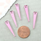 PINK MIRROR SPIKES Set of 5 Acrylic Charms