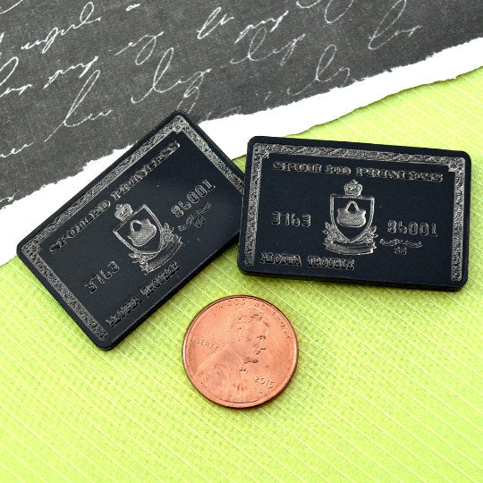 2 BLACK CREDIT CARDS - Fancy Fun Cabochons - Laser Cut Acrylic
