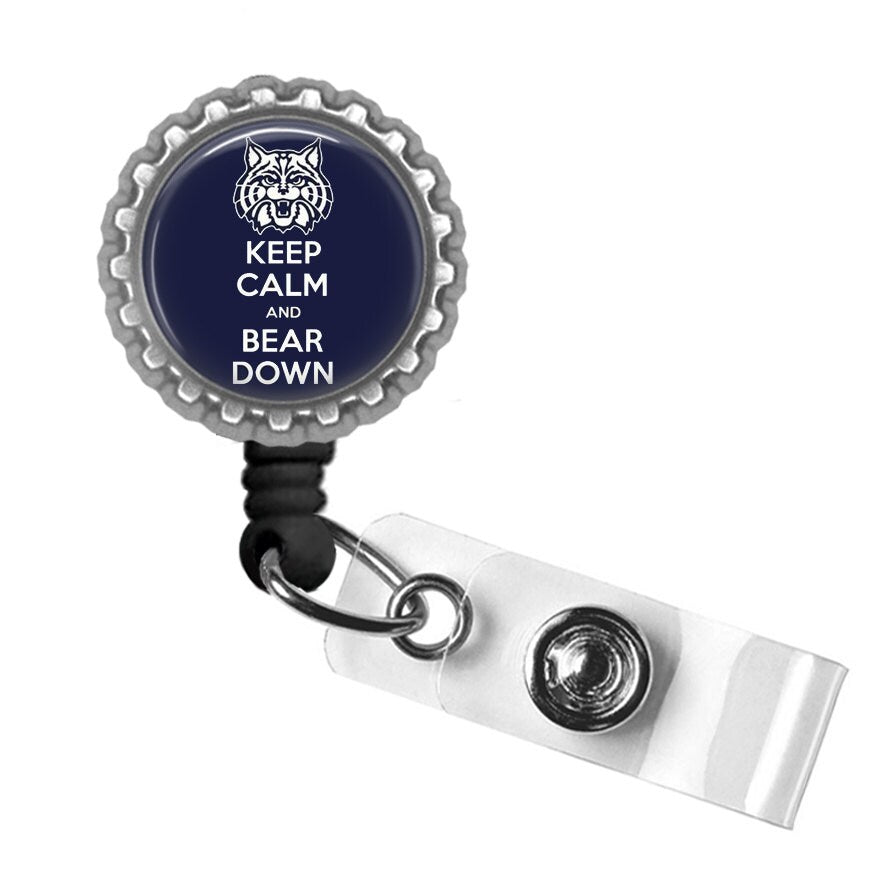 Keep Calm and Bear Down University of Arizona Retractable Badge Reel ID Holder