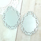 SILVER MIRROR CAMEOS Filigree 30 x 40 mm Ornate Oval Settings Laser Cut Acrylic