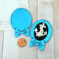 Blue Mirror Bow Cameos 30x40 mm Settings Laser Cut Acrylic