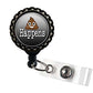 POOP HAPPENS Emoji Black Retractable Badge Reel ID Holder