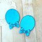 Blue Mirror Bow Cameos 30x40 mm Settings Laser Cut Acrylic