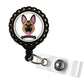 German Shepard Black Resin Retractable Badge Reel ID Holder