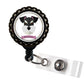 Schnauzer Black Resin Retractable Badge Reel ID Holder