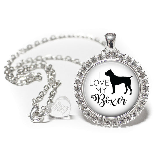 I Love My Boxer Dog Necklace