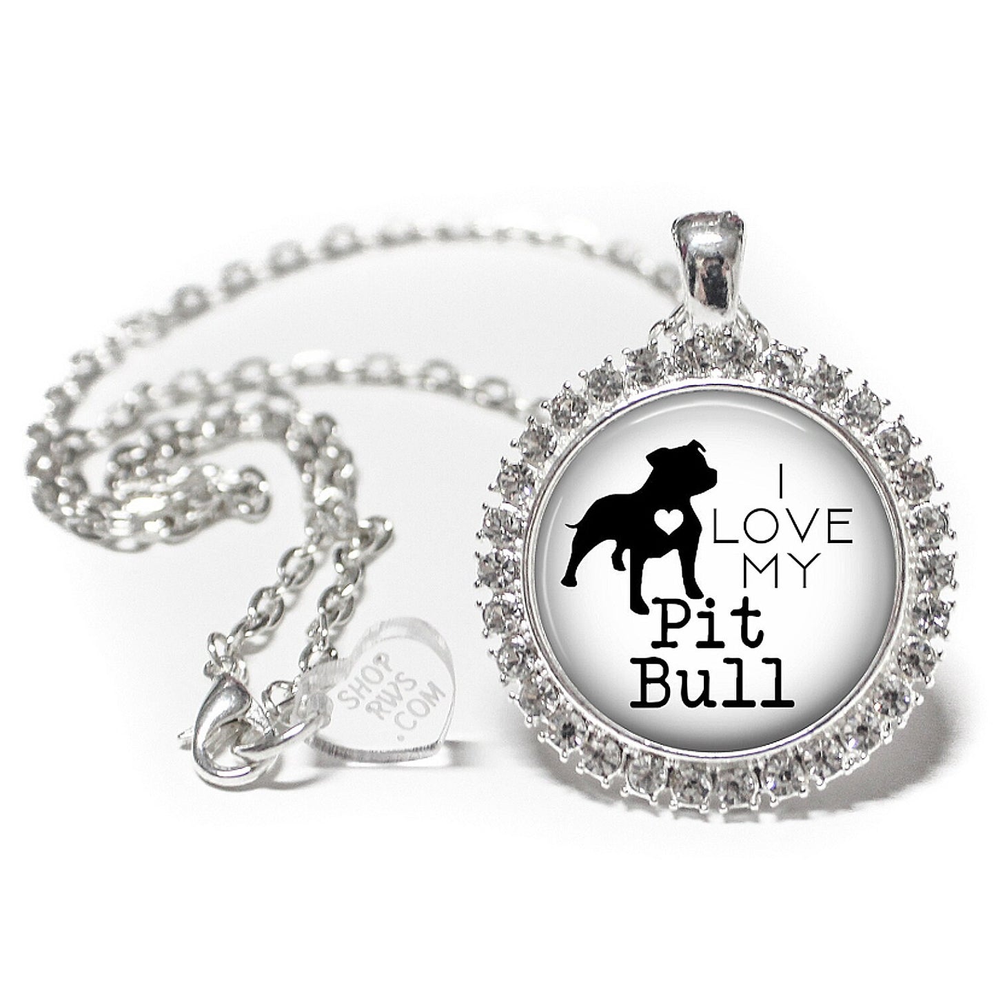 I Love My Pit Bull Dog Necklace