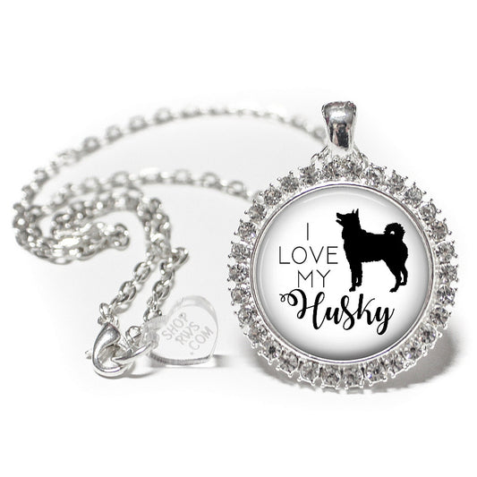 I Love My Husky Dog Necklace