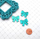 TEAL MIRROR BOWS Cabochons Set of 3 in Laser Cut Acrylic