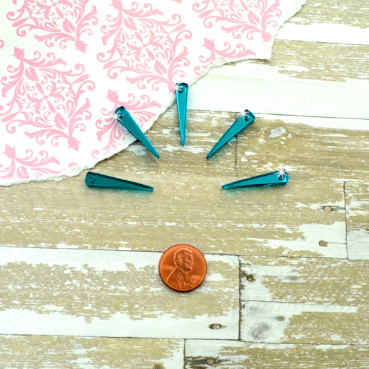 TEAL MIRROR SPIKES 5 Laser Cut Acrylic Charms