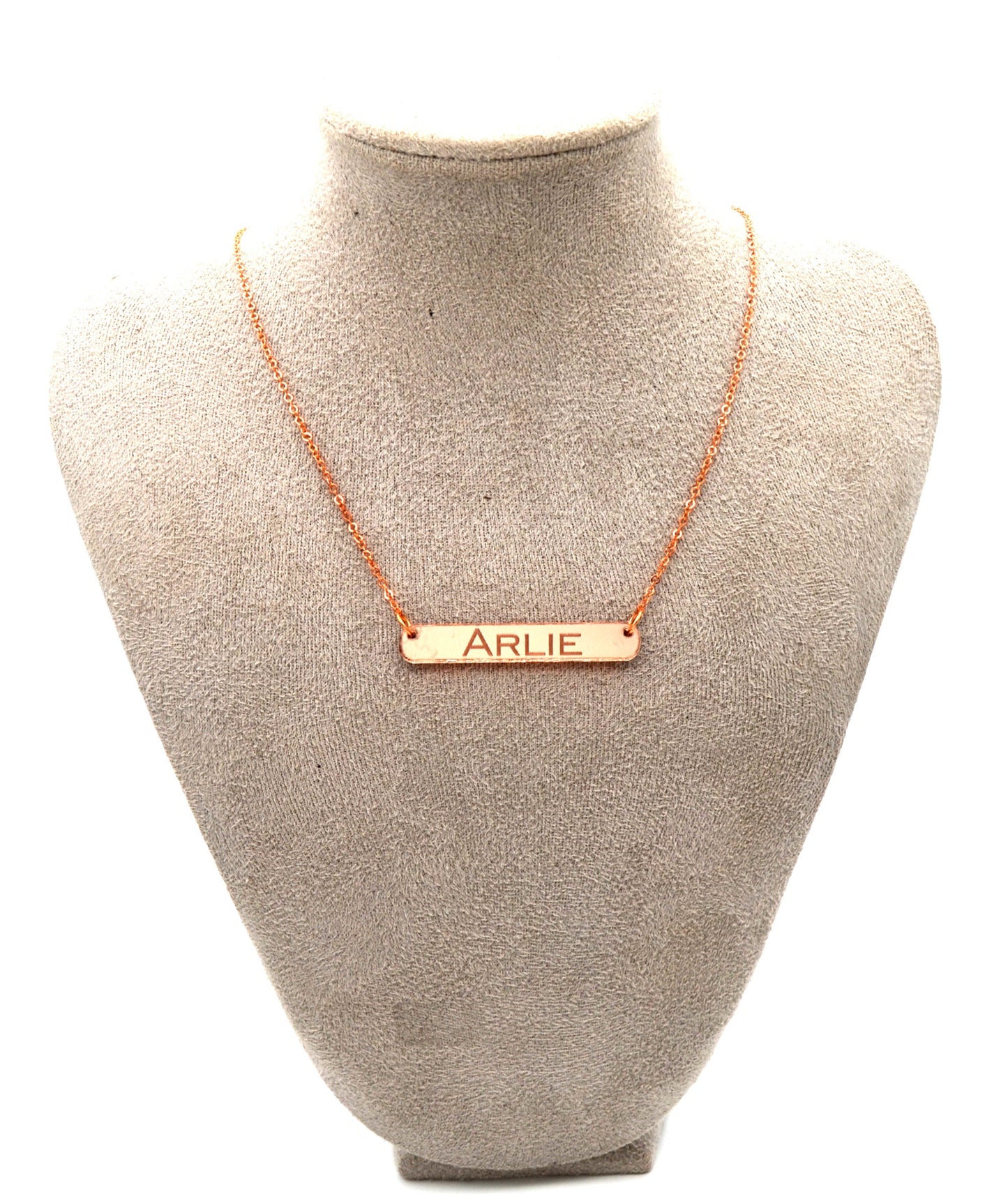 CUSTOM NAME NECKLACE - Laser Cut Acrylic - Rose Gold Mirrored Nameplate