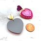 Queen Heart Dangle Earrings - Pink & Gold - Laser Cut Acrylic