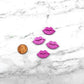 MAGENTA GLITTER  LIPS - 4 Charms - In Laser Cut Acrylic