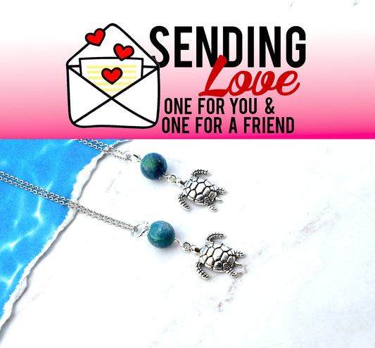 SEA TURTLE LOVE  Sending Love 2 Necklace Set