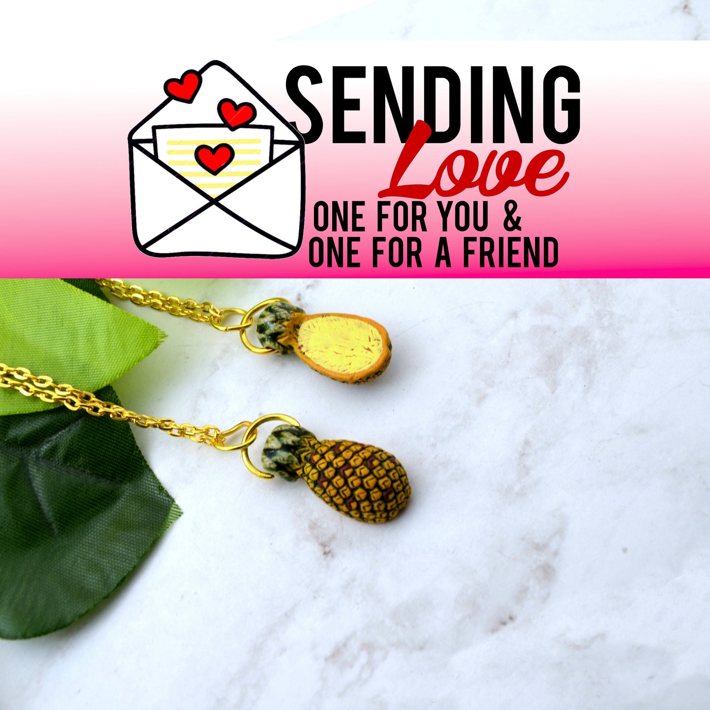 SWEET PINEAPPLE Sending Love 2 Necklace Set