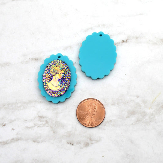 TURQUOISE CAMEOS 18x25 mm Frame Settings Laser Cut Acrylic