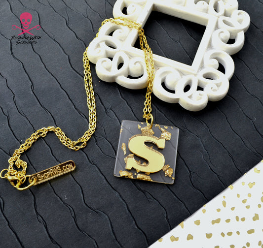 Gold Initial Necklace Customizable