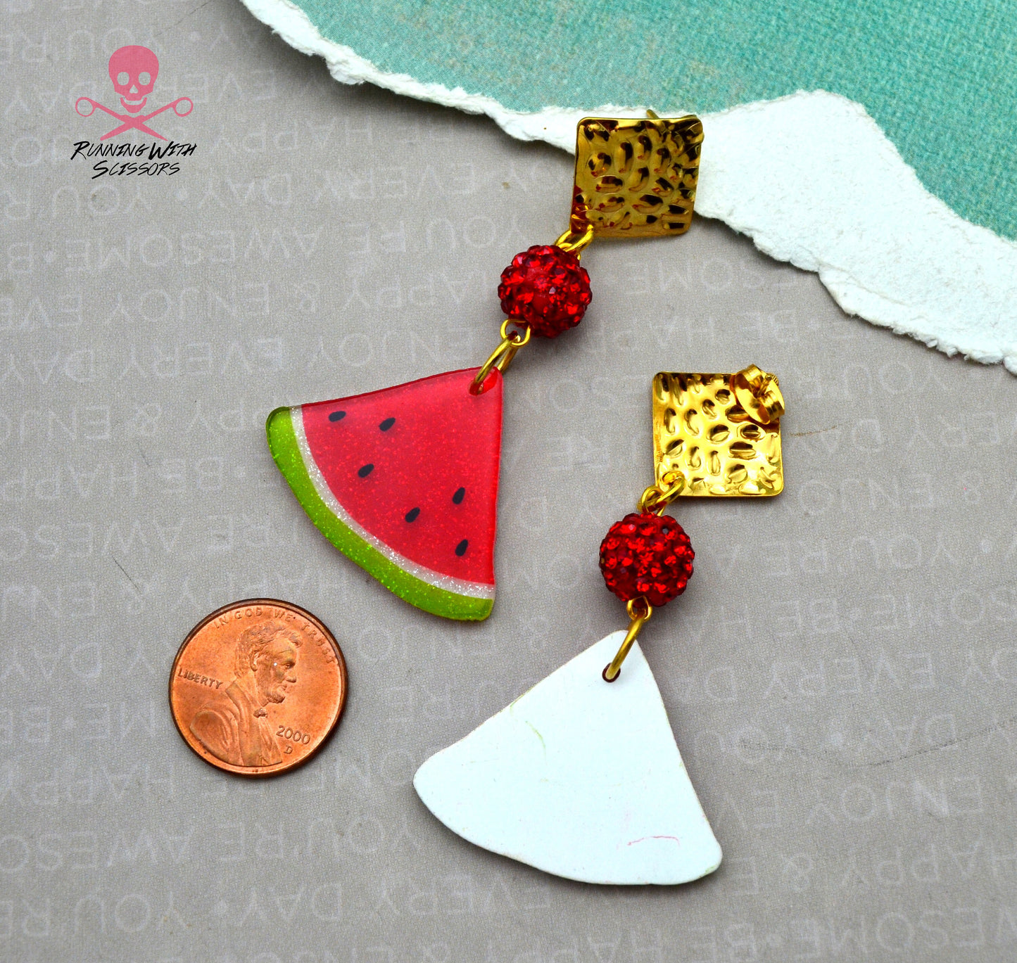 SALE Darling Watermelon Dangle Charm Earrings
