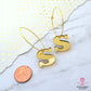 Gold Initial Earrings - Laser Cut Acrylic Hoops - You Choose Your Initial