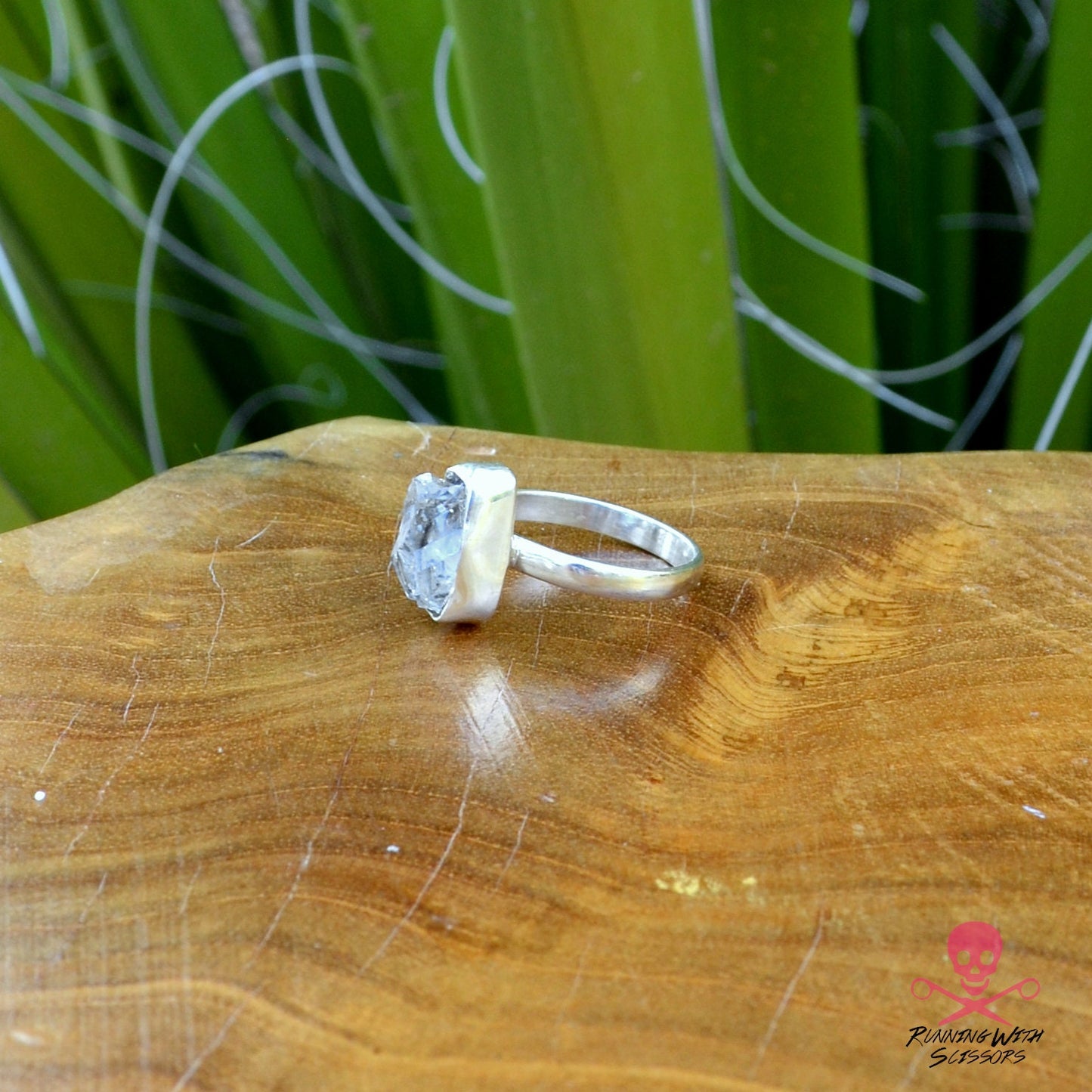 Herkimer Diamond Quartz, Sterling Silver Ring, Size 8, 925, USA Seller, Genuine Stone, Handmade Gemstone Ring