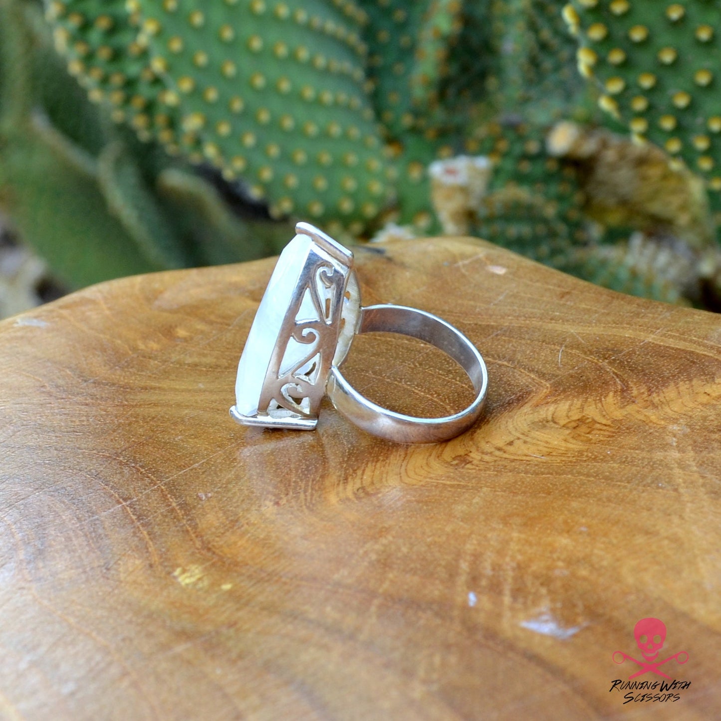 Heavenly Moonstone Sterling Silver Ring, Size 7, 925, USA Seller, Genuine Stone, Teardrop Shape, Handmade Gemstone Ring