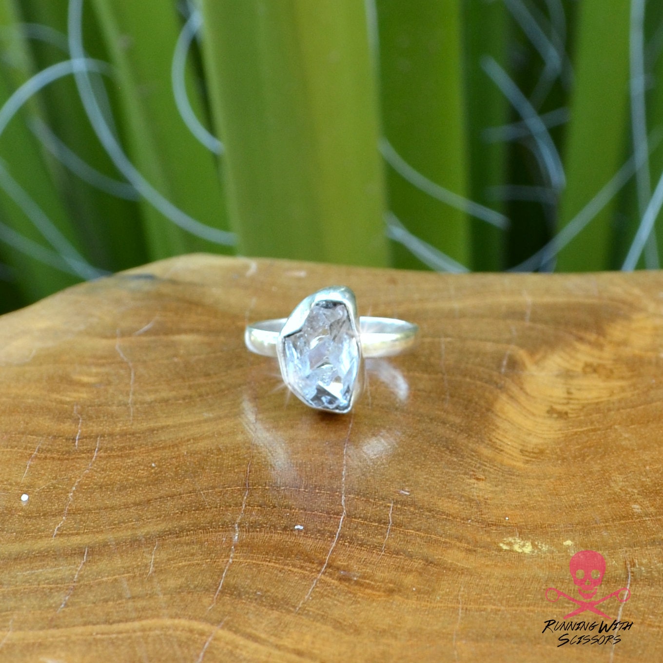Herkimer Diamond Quartz, Sterling Silver Ring, Size 8, 925, USA Seller, Genuine Stone, Handmade Gemstone Ring