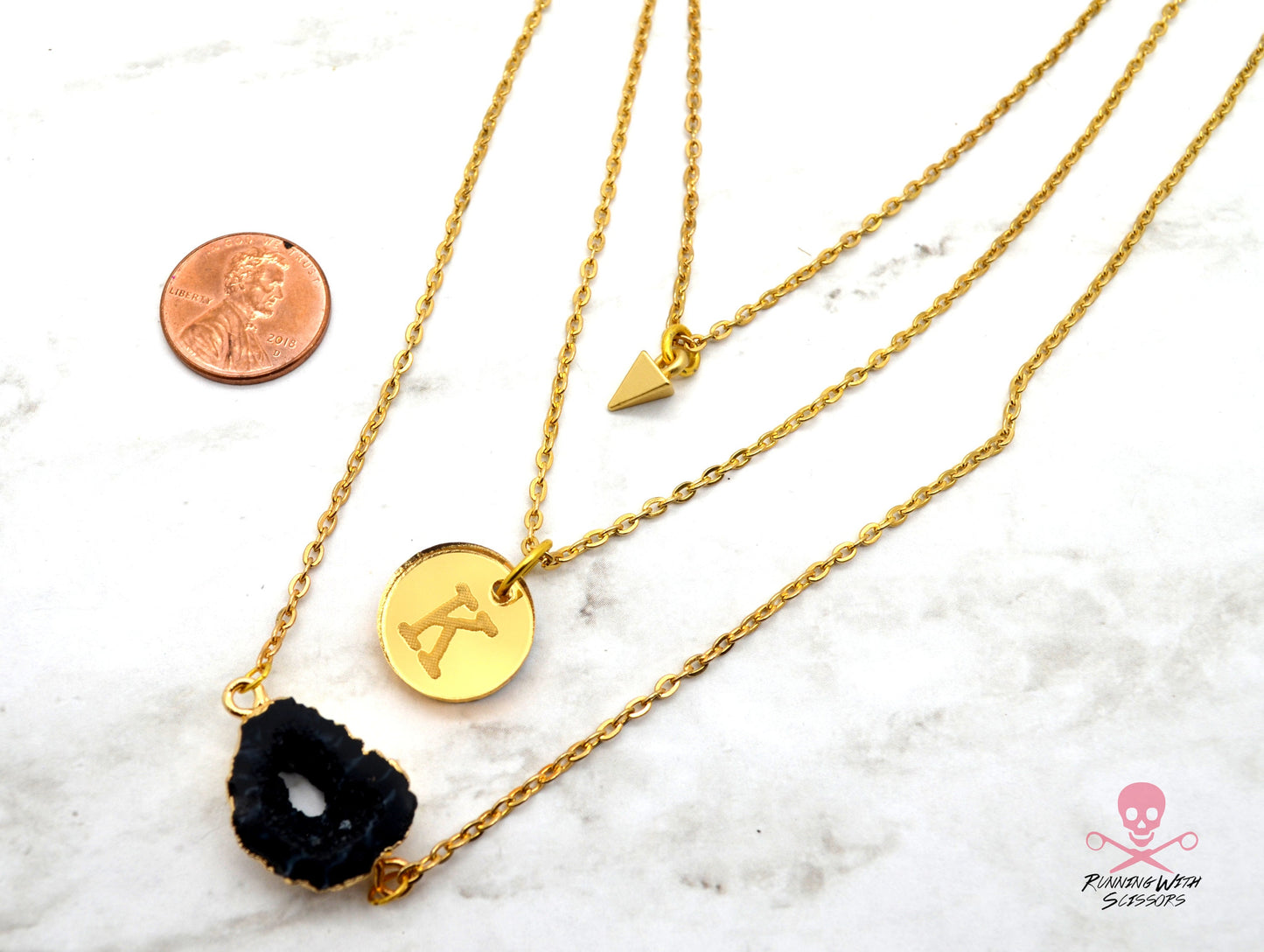 Geode Glam Customizable 3 Piece Layering Necklace