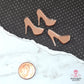 Rose Gold Mirror Mini Heel Cabochons 3  Flat Back Pieces in Laser Cut Acrylic