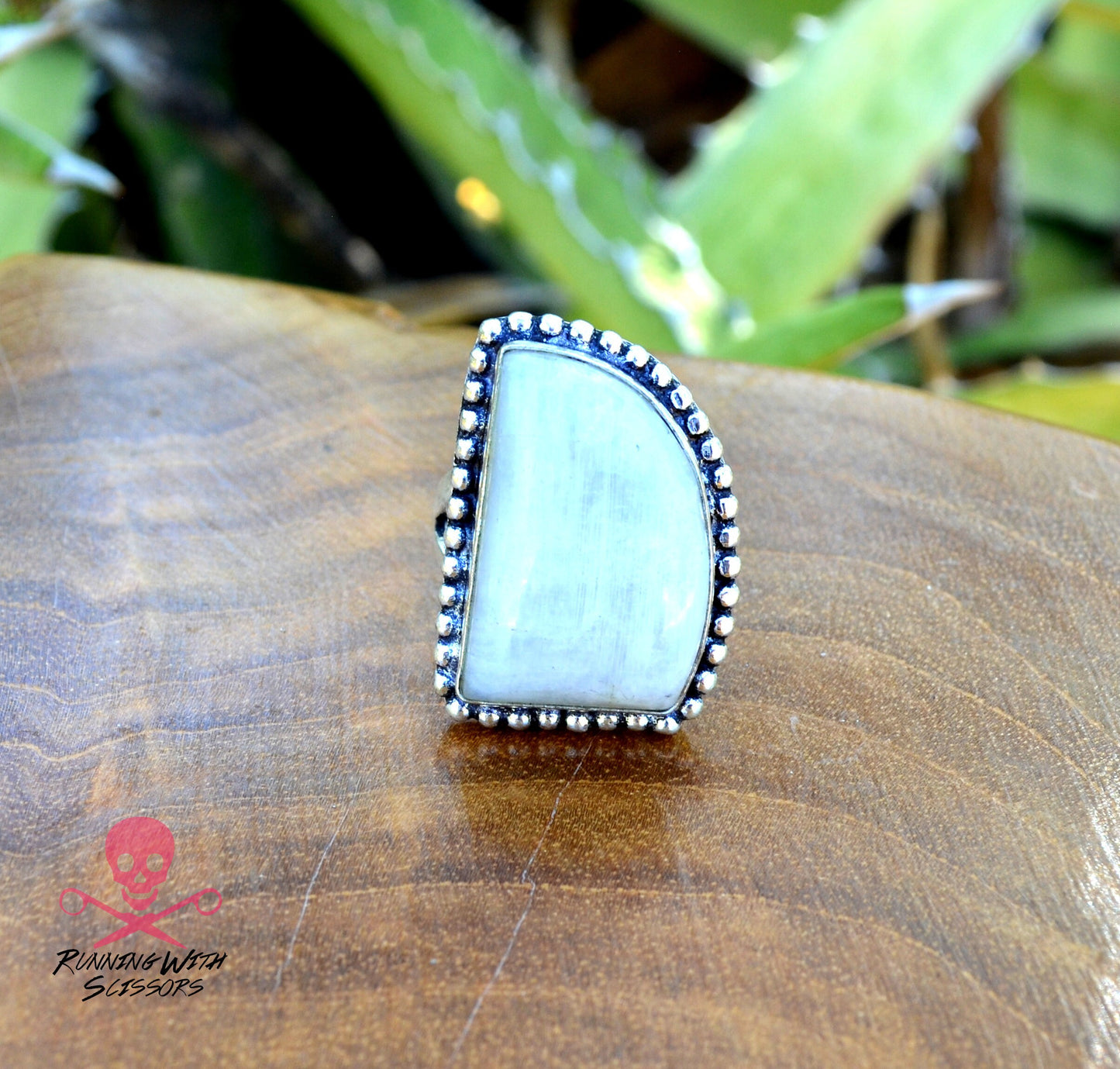 Mystical Moonstone Sterling Silver Ring, Size 7, 925, USA Seller, Genuine Stone, Handmade Gemstone Ring