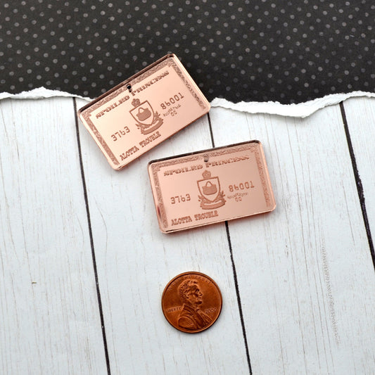 2 ROSE GOLD MIRROR Credit Cards - Fancy Fun Charms - Laser Cut Acrylic