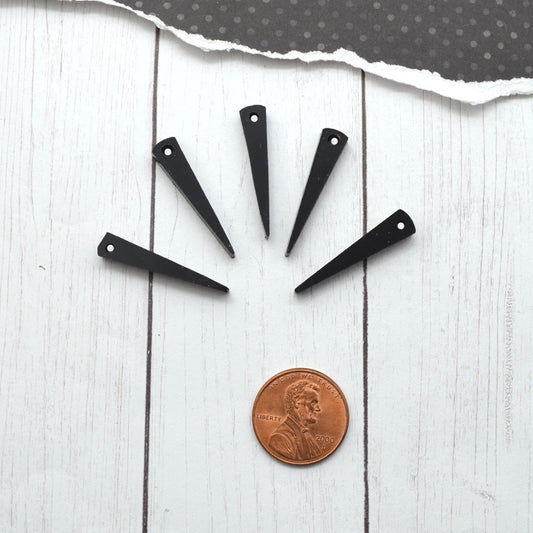 BLACK SPIKES - Small Laser Cut Acrylic Spike Charms - Set of 5