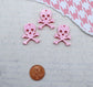 3 SKULL CHARMS Pink Glitter Laser Cut Acrylic