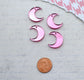 4 Pink Mirror Moon Charms Laser Cut Acrylic