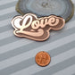 LOVE Rose Gold Mirror Laser Cut Acrylic Cab Word Flatback Cabochon