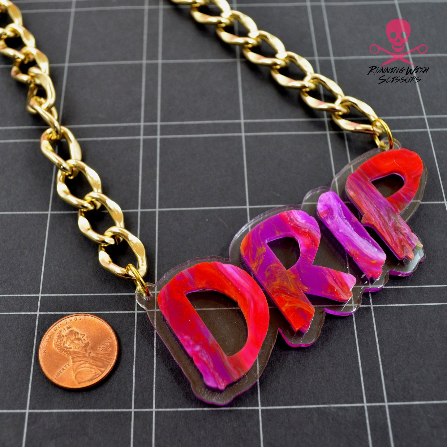 Drip - Laser Cut Acrylic Necklace